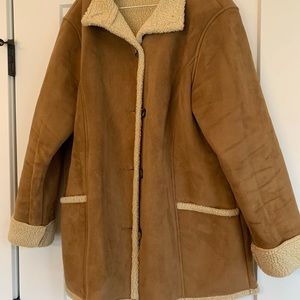 L L Bean, faux shearling coat